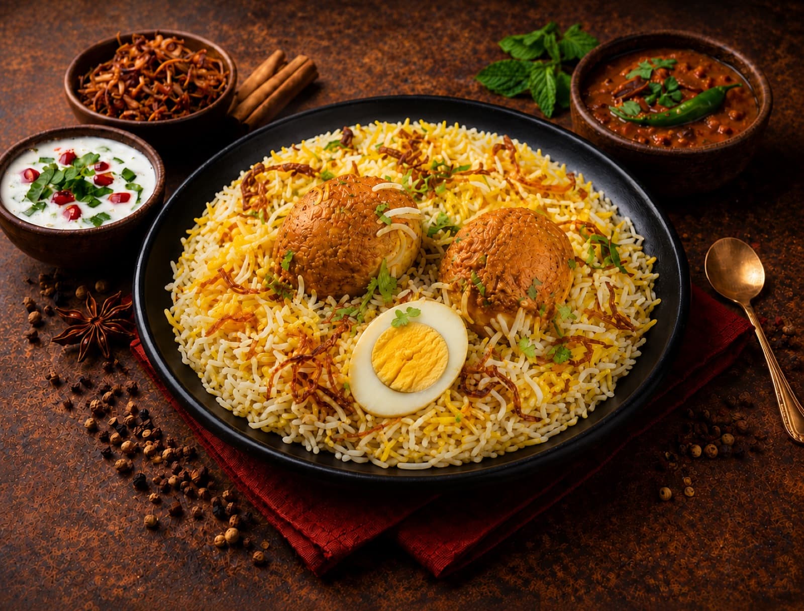 Egg Dum Hyderabadi Biryani